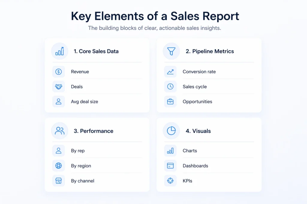 key elements to include in a sales report